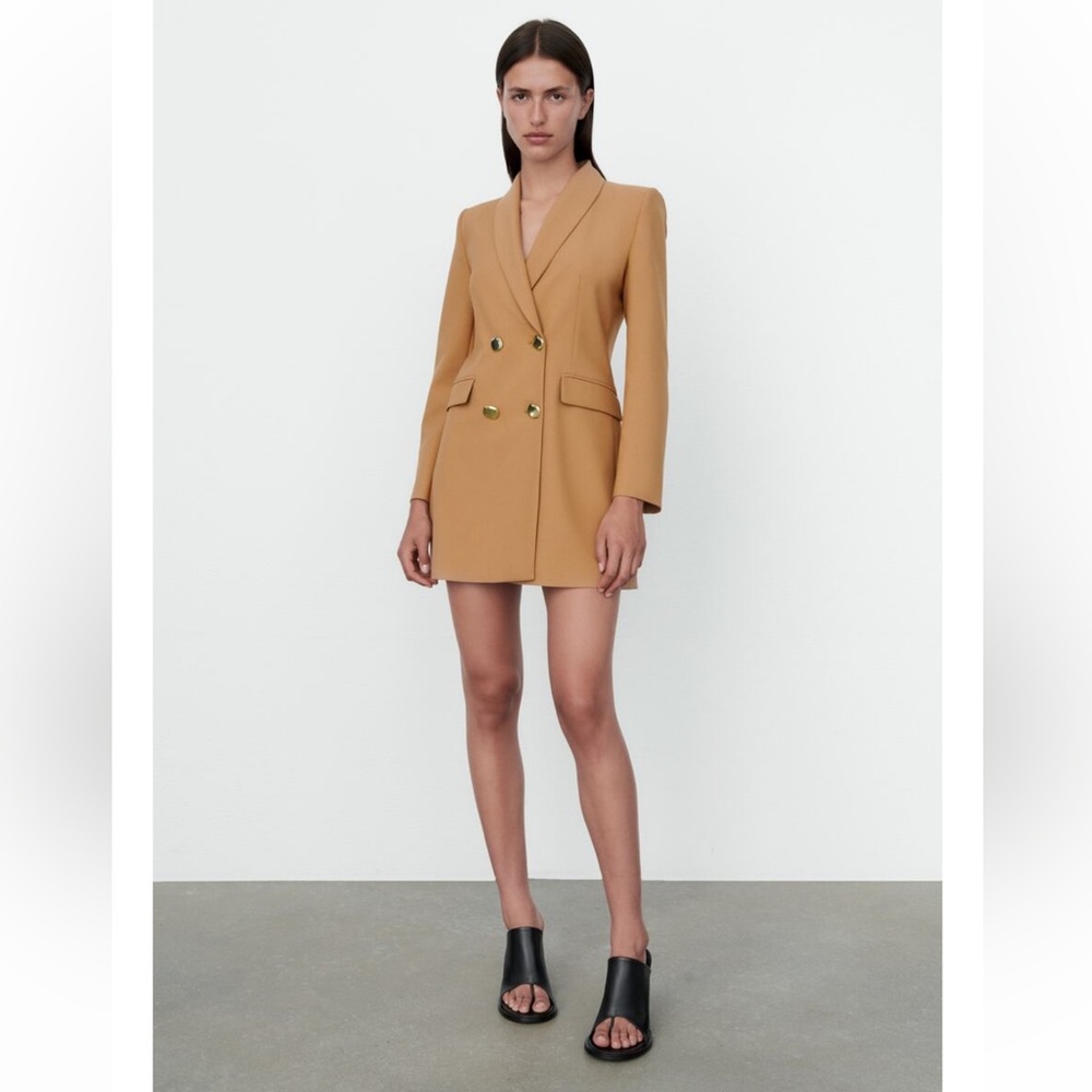 ZARA NEW WOMAN LONG DOUBLE-BREASTED BLAZER JACKET